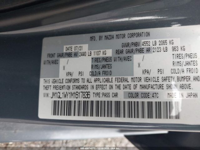 2021 MAZDA MAZDA6 JM1GL1WY1M1617836 Photo 8