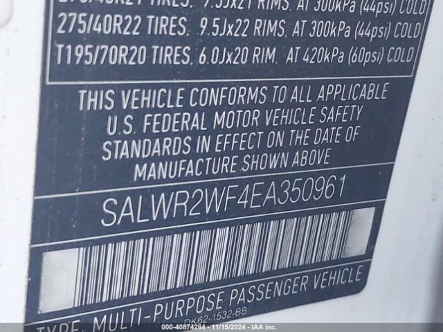 SALWR2WF4EA350961 Land Rover Range Rover Sport 3.0l V6 Supercharged Hse