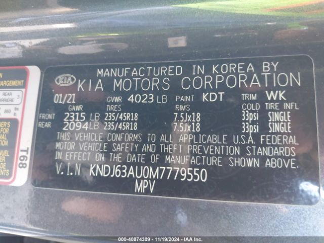KNDJ63AU0M7779550 KIA Soul Gt-line