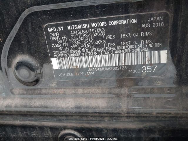 2017 MITSUBISHI OUTLANDER SPORT JA4AR3AU4HZ002123 Photo 8