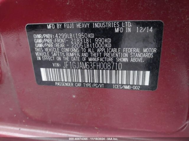 JF1GJAM63FH008710 Subaru Impreza 2.0i Limited
