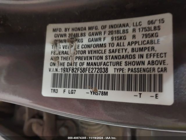 19XFB2F58FE272038 Honda Civic Lx