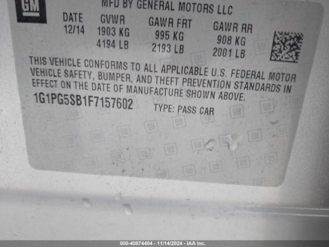 1G1PG5SB1F7157602 Chevrolet CRUZE LTZ