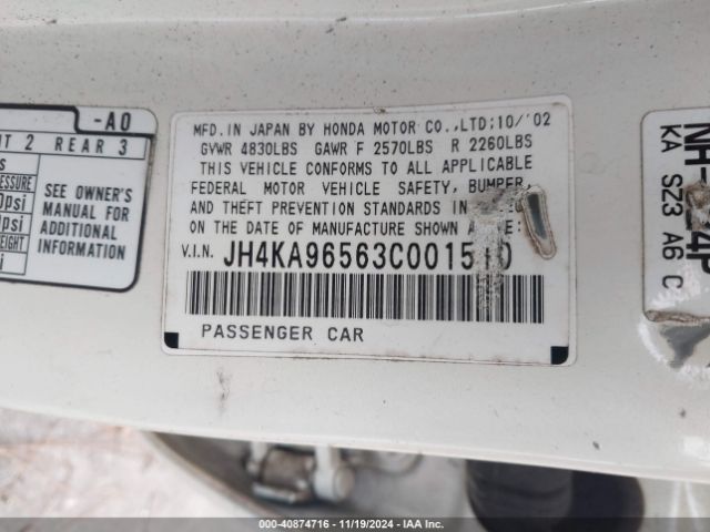 2003 ACURA RL JH4KA96563C001510 Photo 8