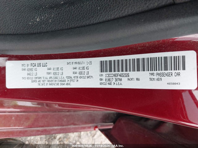 1C3CCCAB3FN652326 Chrysler 200 Limited