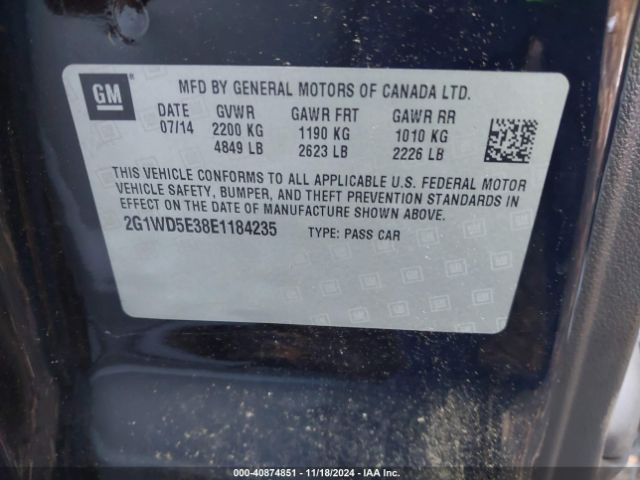 2G1WD5E38E1184235 Chevrolet IMPALA LIMITED POLICE