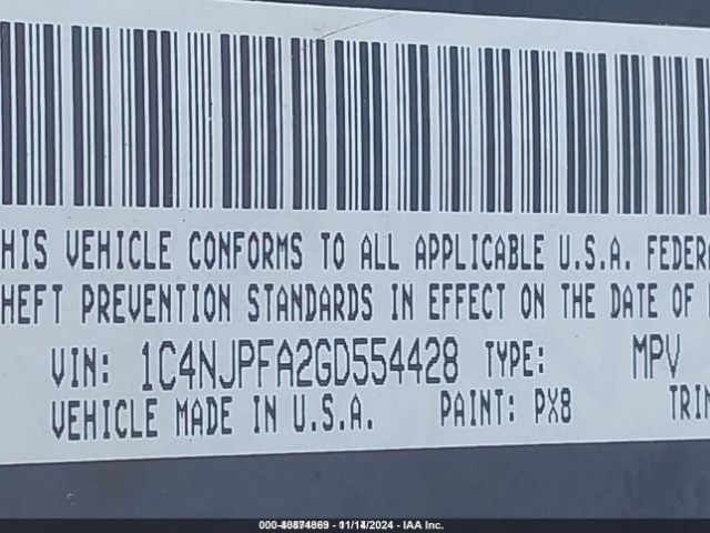 1C4NJPFA2GD554428 Jeep Patriot High Altitude Edition