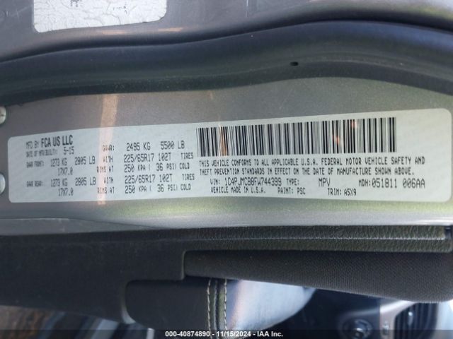 1C4PJMCB8FW744399 Jeep Cherokee Latitude
