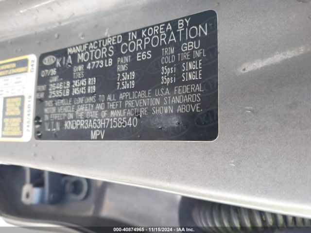 KNDPR3A63H7158540 KIA Sportage Sx Turbo