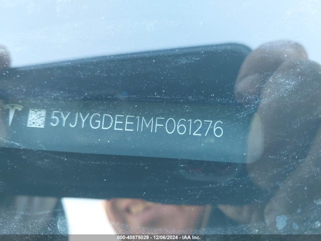2021 TESLA MODEL Y 5YJYGDEE1MF061276 Photo 8