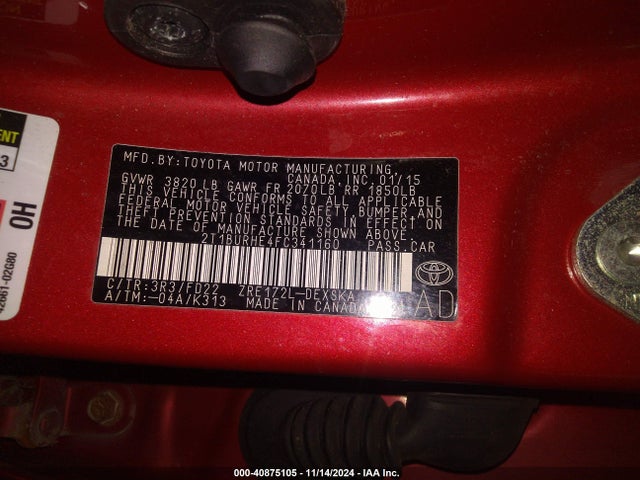 Toyota Corolla S Plus 2015 2T1BURHE4FC341160 Image 9