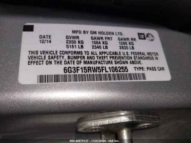 6G3F15RW5FL106255 Chevrolet SS