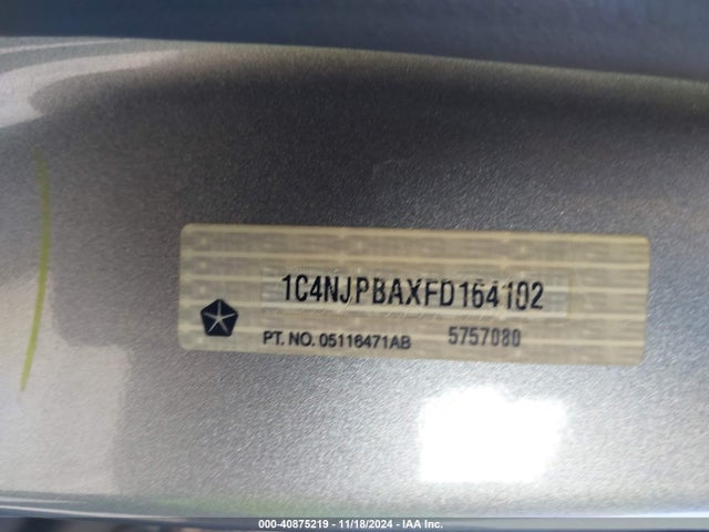 1C4NJPBAXFD164102 Jeep Patriot Sport