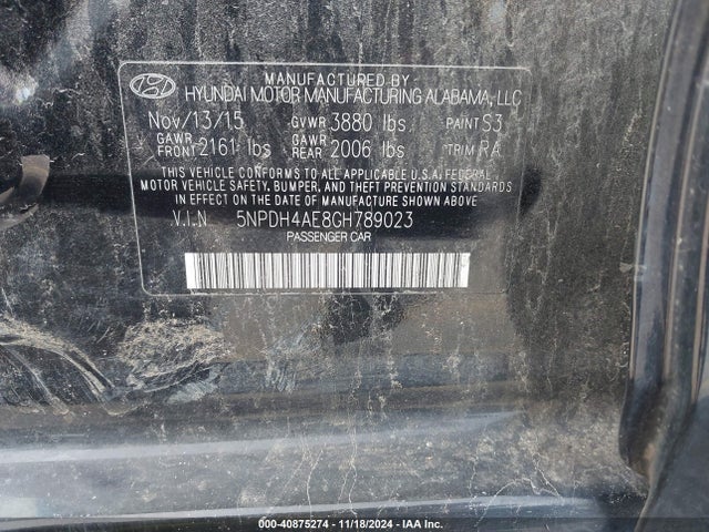 Hyundai ELANTRA SE 2016 5NPDH4AE8GH789023 Image 9