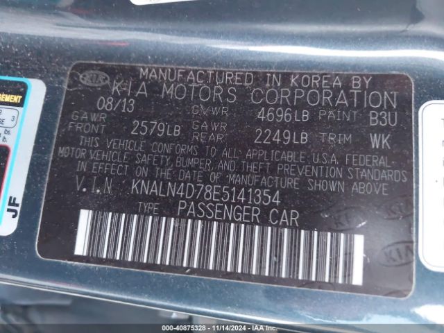 KNALN4D78E5141354 KIA Cadenza Limited