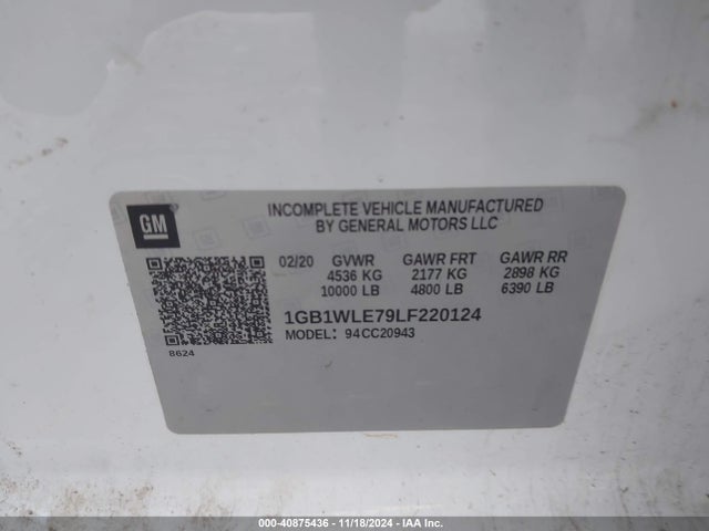 1GB1WLE79LF220124 Chevrolet Silverado 2500hd 2wd  Long Bed Wt