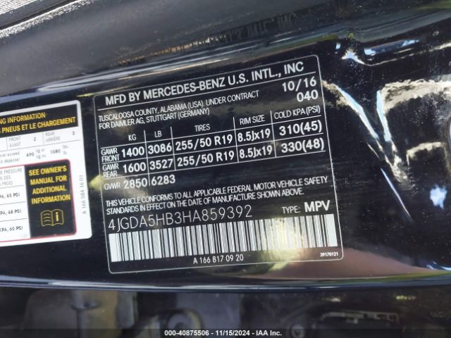 4JGDA5HB3HA859392 Mercedes-Benz Gle 350 4matic
