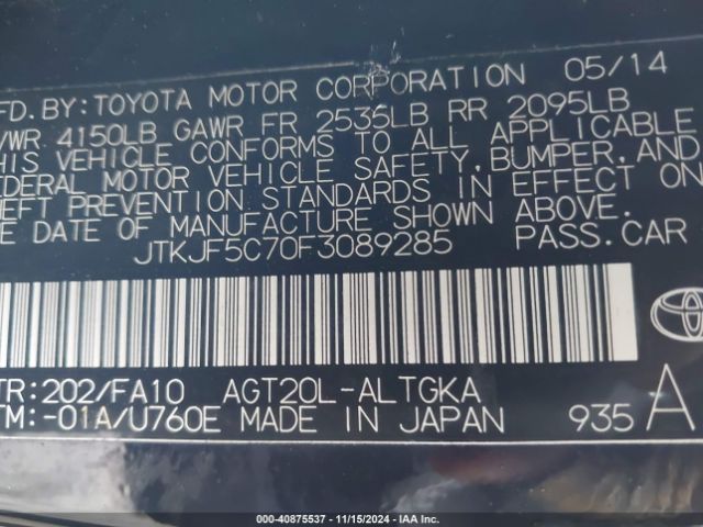 JTKJF5C70F3089285 Scion TC