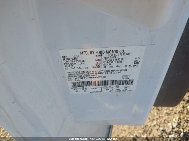 Ford F-150 Xl 2014 1FTNF1CF0EKG07859 Image 9