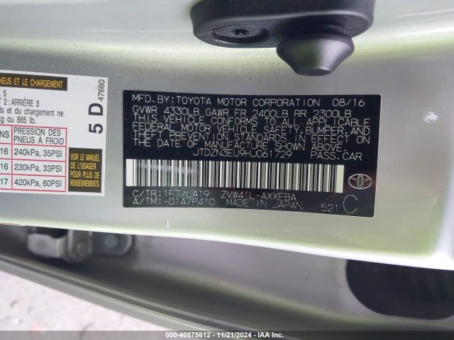 Toyota Prius V Four 2017 JTDZN3EU9HJ061729 Image 9