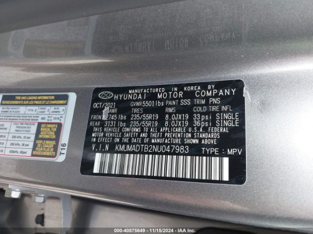 KMUMADTB2NU047983 Genesis Gv70 2.5t Awd