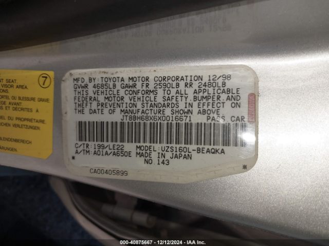 1999 LEXUS GS 400 JT8BH68X6X0016671 Photo 8