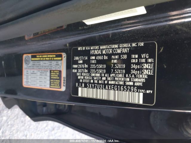5XYZU3LAXEG165296 Hyundai Santa Fe Sport 2.0l Turbo