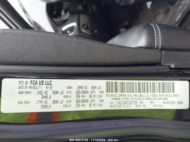 1C4RDJAG8FC837759 Dodge Durango Sxt