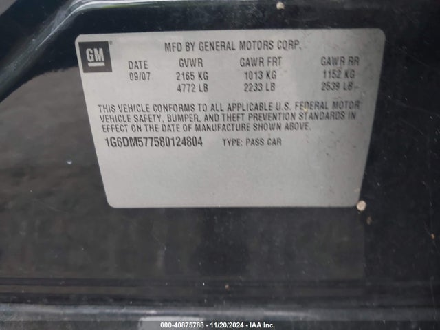 2008 CADILLAC CTS 1G6DM577580124804 Photo 8