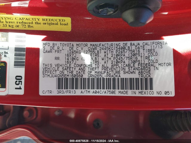 3TMJU4GN5EM160980 Toyota Tacoma Prerunner V6