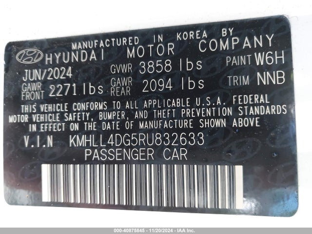 KMHLL4DG5RU832633 Hyundai ELANTRA SE