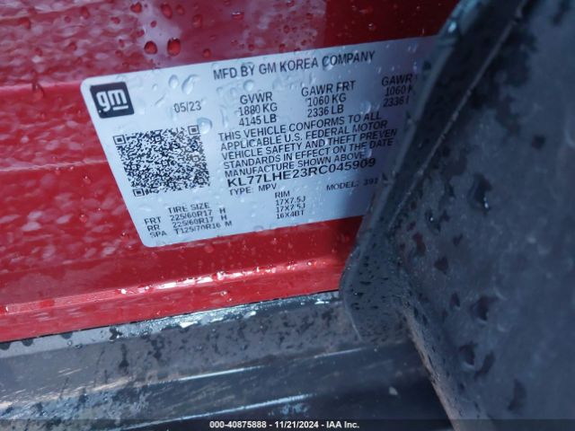 KL77LHE23RC045909 Chevrolet Trax Fwd Lt