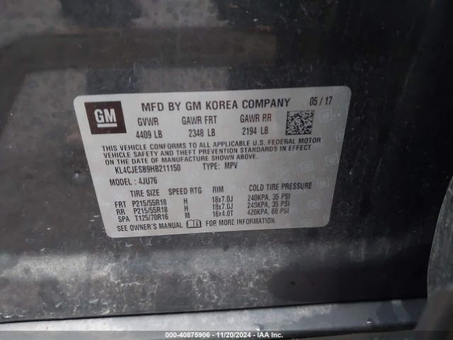 KL4CJESB9HB211150 Buick Encore Preferred
