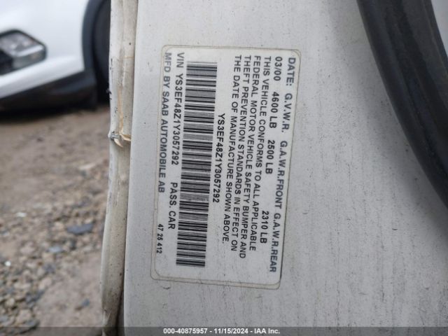 2000 SAAB 9-5 YS3EF48Z1Y3057292 Photo 8