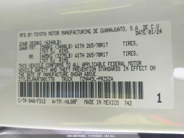 3TYLB5JN6RT001778 Toyota Tacoma Trd Off Road