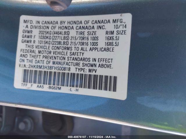 2HKRM3H38FH500818 Honda CR-V LX