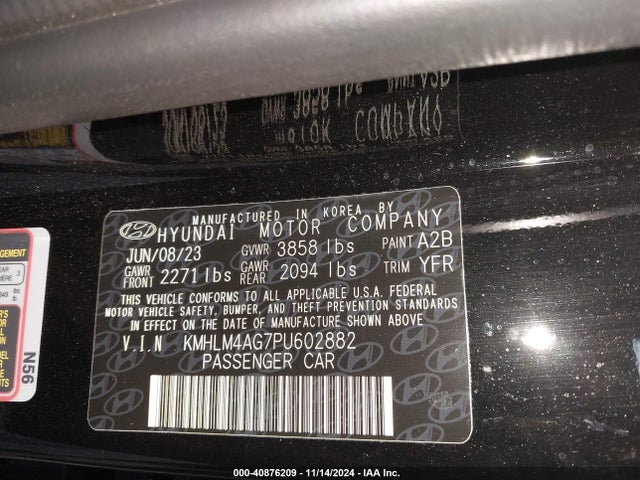 Hyundai ELANTRA SEL 2023 KMHLM4AG7PU602882 Image 9