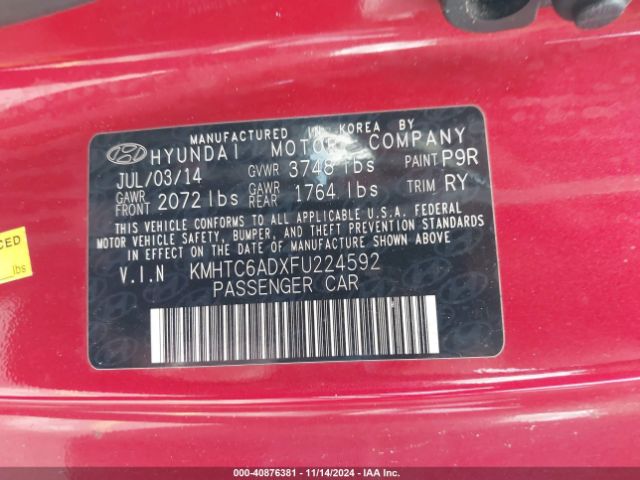 KMHTC6ADXFU224592 Hyundai Veloster