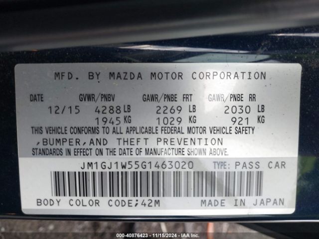 JM1GJ1W55G1463020 Mazda Mazda6 I Grand Touring