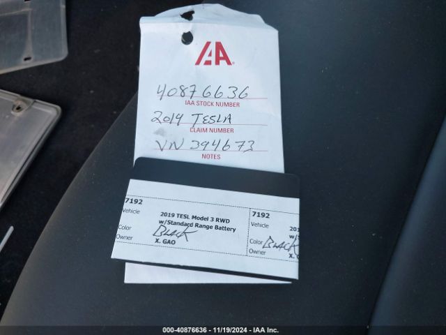 5YJ3E1EA9KF394673 Tesla Model 3 Long Range/mid Range/standard Range/standard Range Plus