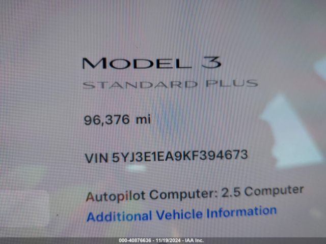 5YJ3E1EA9KF394673 Tesla Model 3 Long Range/mid Range/standard Range/standard Range Plus