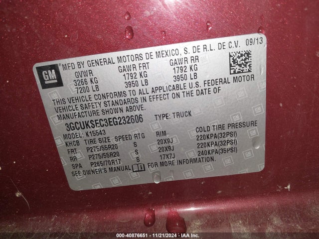 Chevrolet Silverado 1500 2lz 2014 3GCUKSEC3EG232606 Image 9