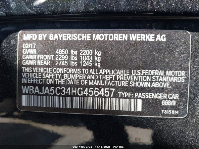 WBAJA5C34HG456457 BMW 530I