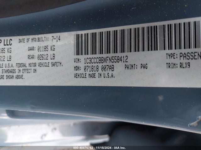 Chrysler 200 S 2015 1C3CCCBBXFN558412 Image 9