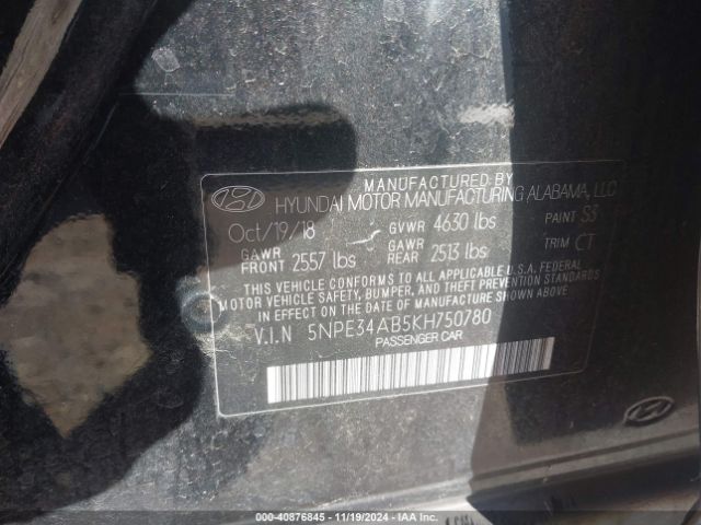 5NPE34AB5KH750780 Hyundai Sonata Limited 2.0t