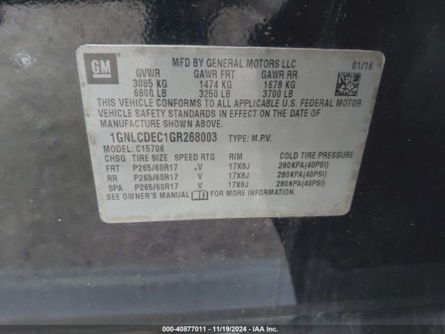 1GNLCDEC1GR268003 Chevrolet Tahoe Commercial Fleet