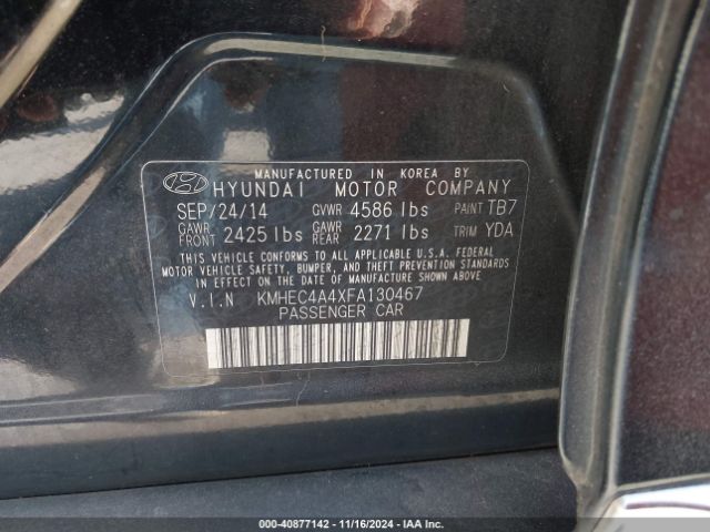 KMHEC4A4XFA130467 Hyundai Sonata Hybrid Limited