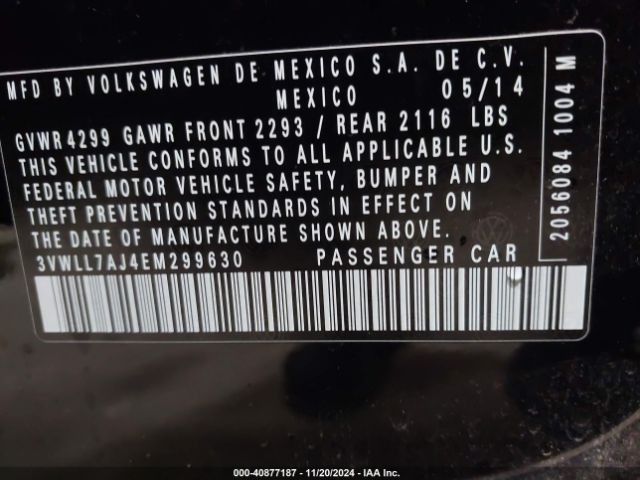 3VWLL7AJ4EM299630 Volkswagen Jetta 2.0l Tdi Value Edition