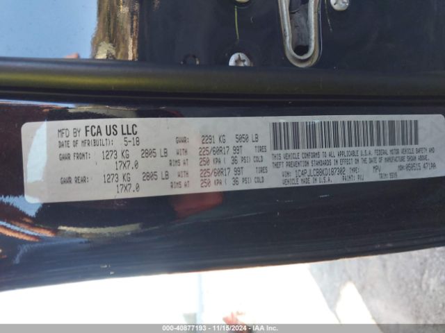 1C4PJLCB8KD187302 Jeep Cherokee Latitude