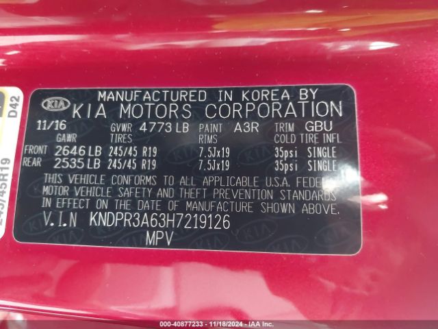 KNDPR3A63H7219126 KIA Sportage Sx Turbo